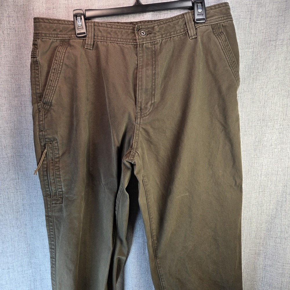 G.H. Bass Mens Canvas Pants Tan Brown Cargo Cotton 36x32 (31) Outdoor Workwear